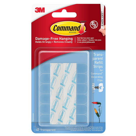 Recharges transparentes mini-bandes de fixation Command 17020CLR