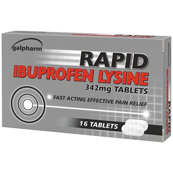 Galpharm Ibuprofen Rapid Lysine 342mg Tablets 16's SA406H9