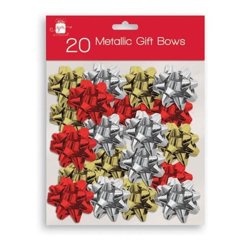 I G Design Nœuds Dorés, Argentés, Rouges - Paquet de 20