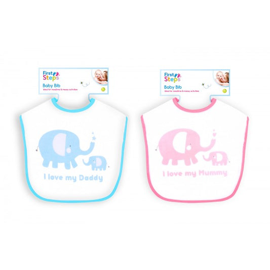 First Steps Baby Bib 2 Assorted Designs