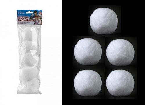 White Snowball Battle Game 5 Plush Soft Realistic Snow Balls for Indoor Fun