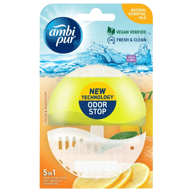 Ambi Pur 5-in-1 Lemon & Mandarin Rim Block 55ml