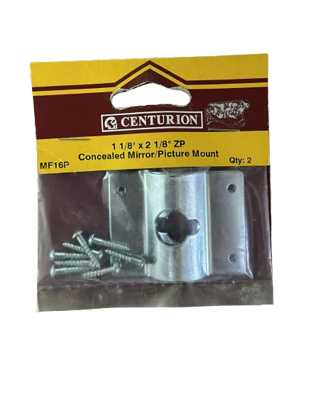 Centurion 1 1/8 x 2 1/8" ZING plated Concealed Mirror Mount 2PK