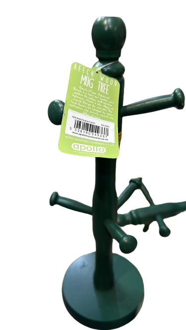 Beech wood mug tree green