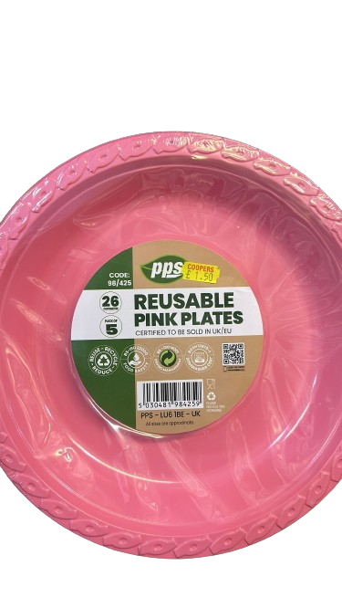 Reusable pink plates