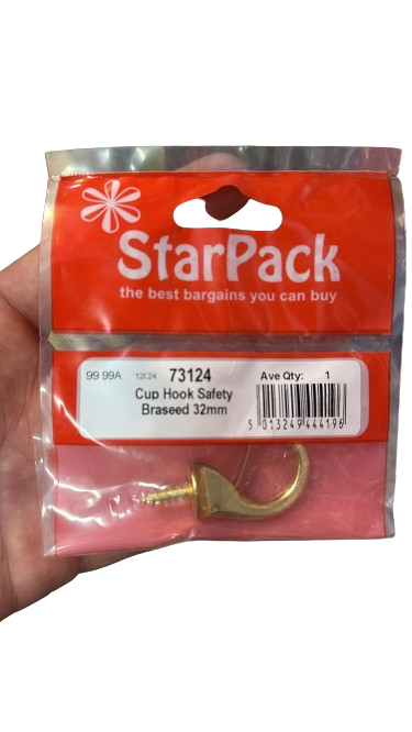 Cup hook safty braseed
