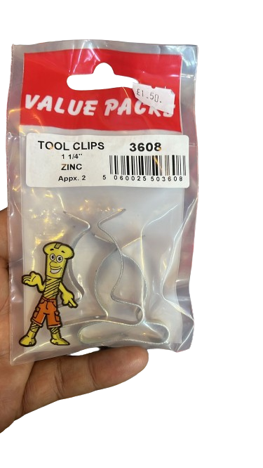 Tool clip 1 1/4” ZINC