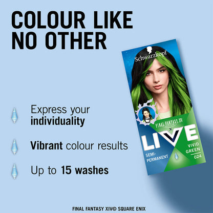 Schwarzkopf LIVE VIVID GREEN SEMI-PERMANENT COLOUR 024