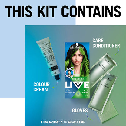 Schwarzkopf LIVE VIVID GREEN SEMI-PERMANENT COLOUR 024