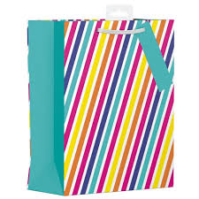 GIFTBAG RAINBOW STRIPES X LARGE EVERYDAY