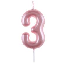 BIRTHDAY CANDLE NUMBER 3 PINK