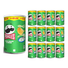Pringles Sour Cream & Onion Sharing Crisps 12x70g PMP £1.25