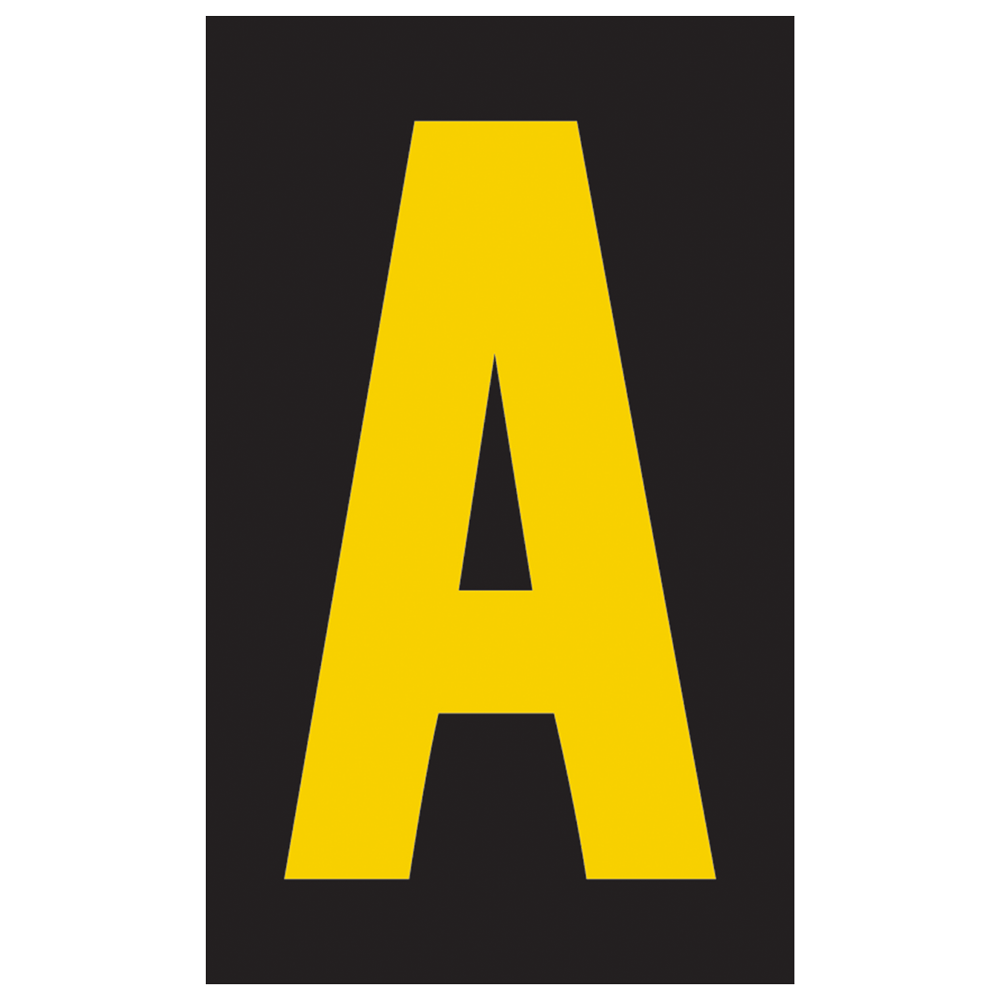 Reflective Yellow Self Adhesive Vinyl Letter A (75mm)