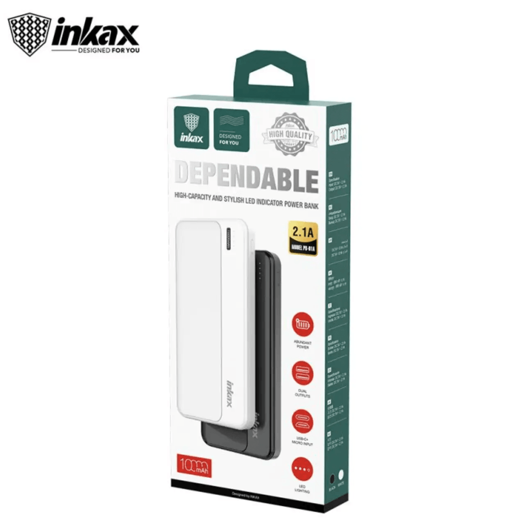Inkax Dependable High Capacity 10000Mah Power Bank PB-01A