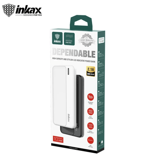 Batterie externe Inkax haute capacité fiable 10000mAh PB-01A