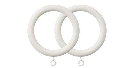 Anneaux de tringle, plastique blanc, diamètre interne 34 mm (pour tringles jusqu'à 30 mm de diamètre)