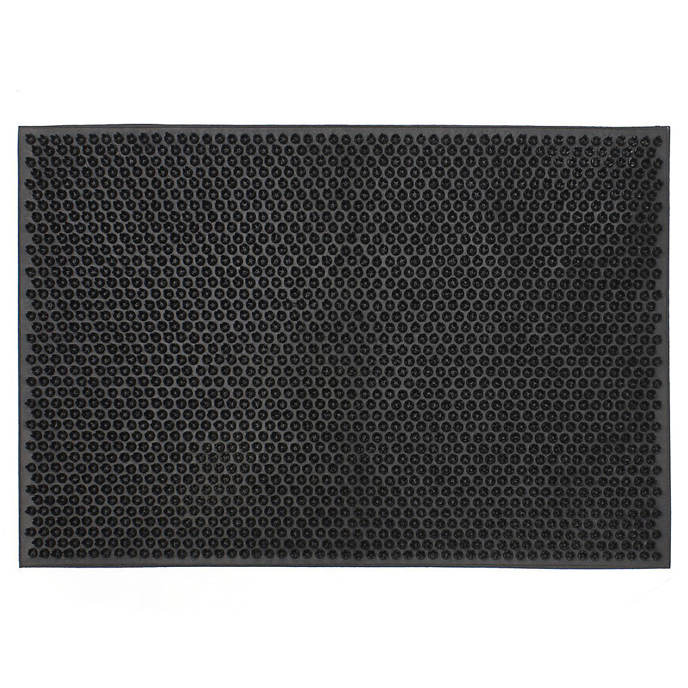 Paillasson JVL effet gazon artificiel Condor en caoutchouc noir 40x60cm