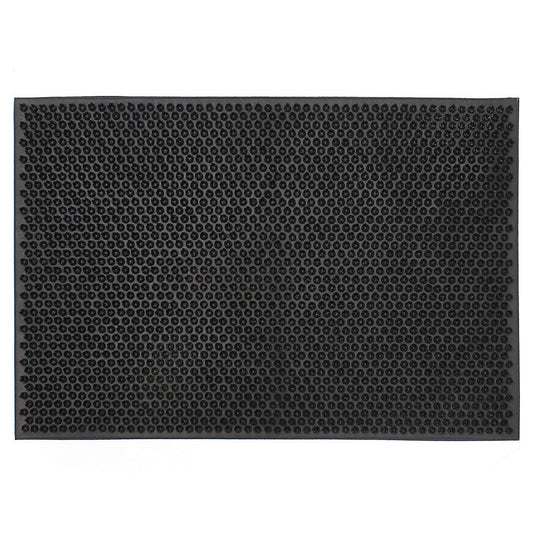 JVL Black Rubber Condor Astro Turf Effect Doormat 40x60cm