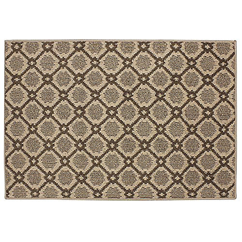 Tapis de couloir moyen lavable en machine JVL Florance, polypropylène/latex, marron, 120 x 80 x 1,2 cm