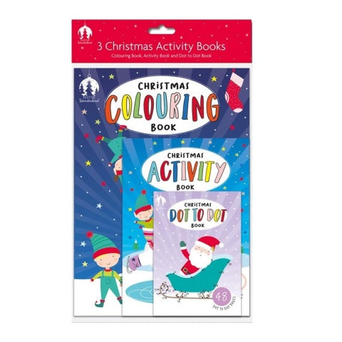 Christmas Activity Books Pack of 3 Assorted sizes