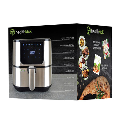 Health Kick 5.5Ltr Digi-Touch Air Fryer (Family Size) - Stainless Steel