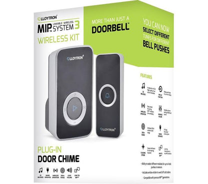 Kit carillon de porte premium enfichable 32 mélodies Lloytron MIP3 - Noir