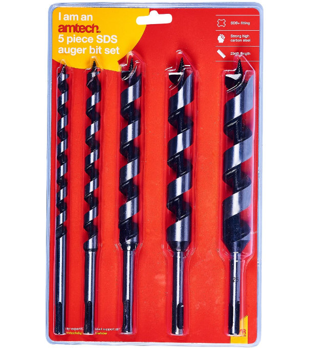 Amtech 5 Piece SDS Auger Drill Bit Set - 230mm Length