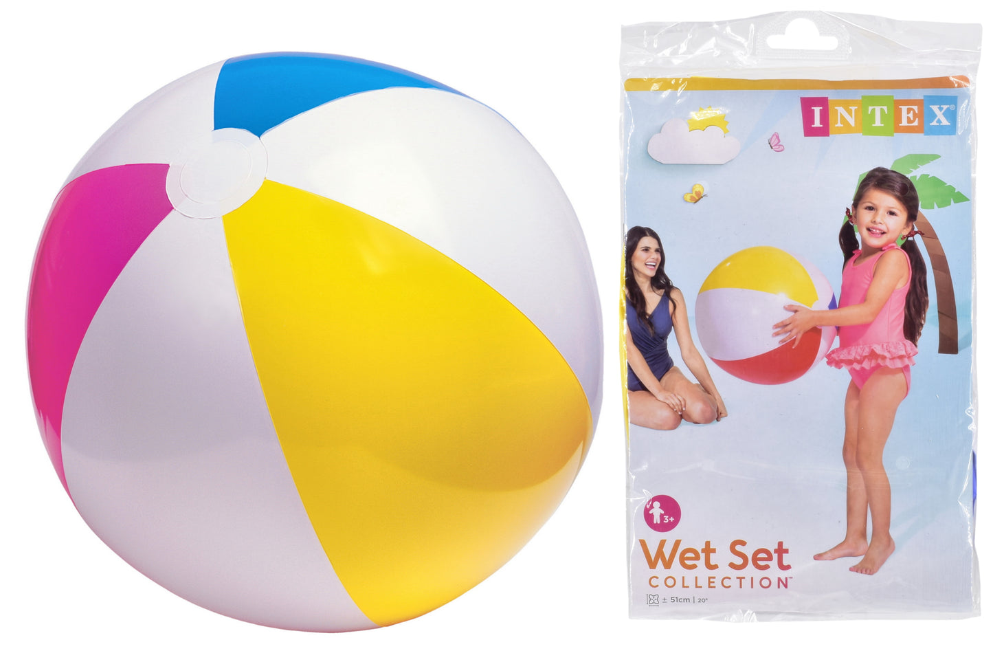 Ballon de plage brillant de 20 pouces aux panneaux colorés | Jouet de piscine amusant pour l'été