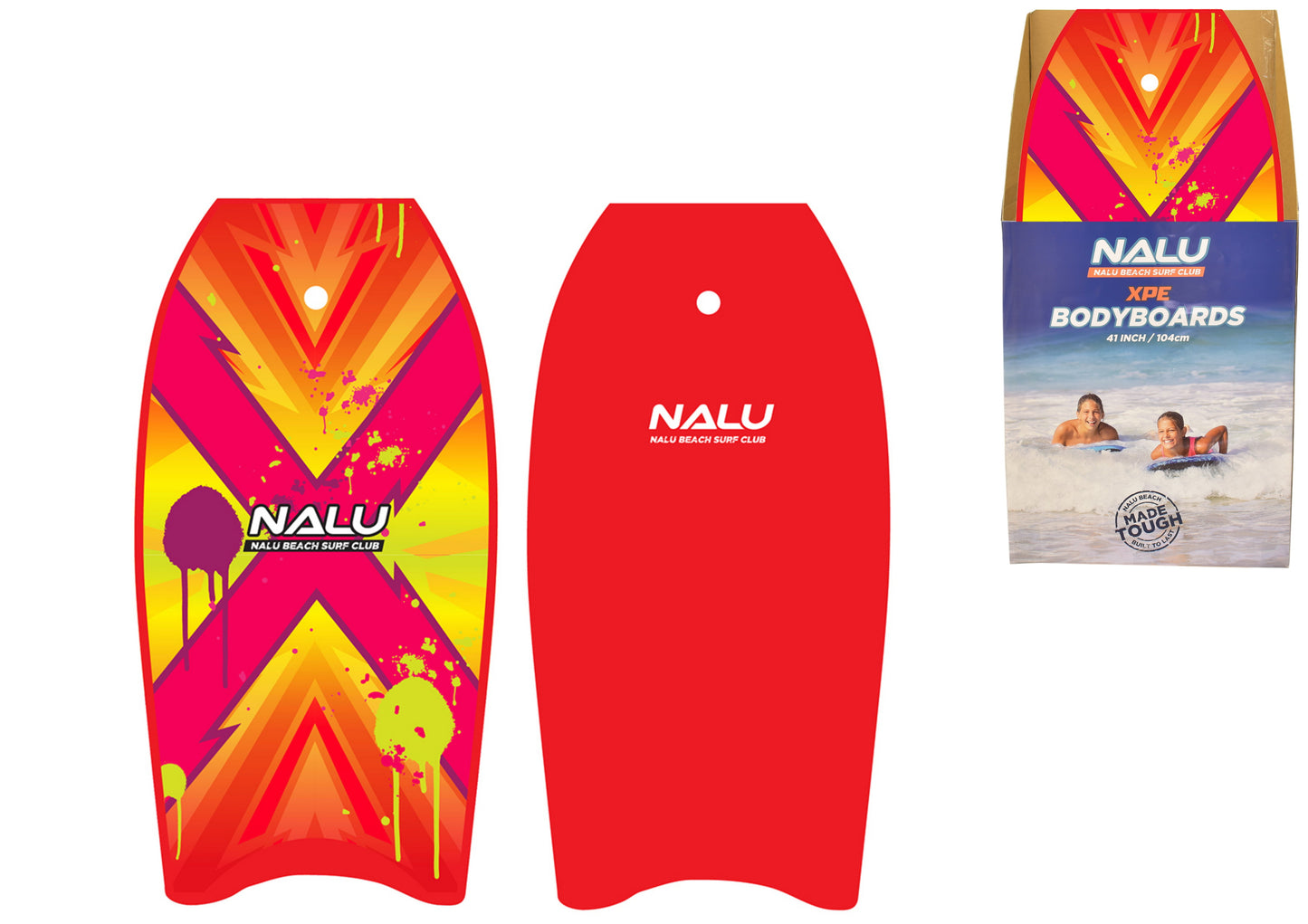 Bodyboard Xpe Premium 41" En Présentoir - Rouge