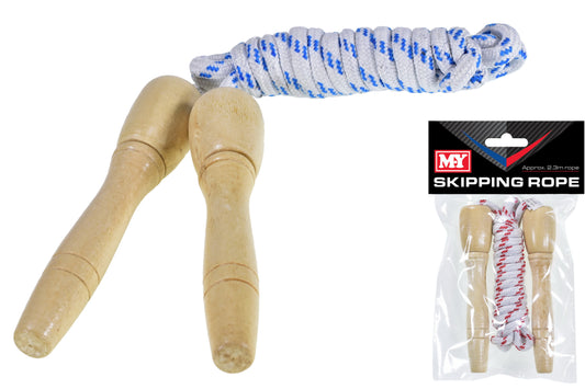 M.Y Wooden Handle 2.3m Skipping Rope -