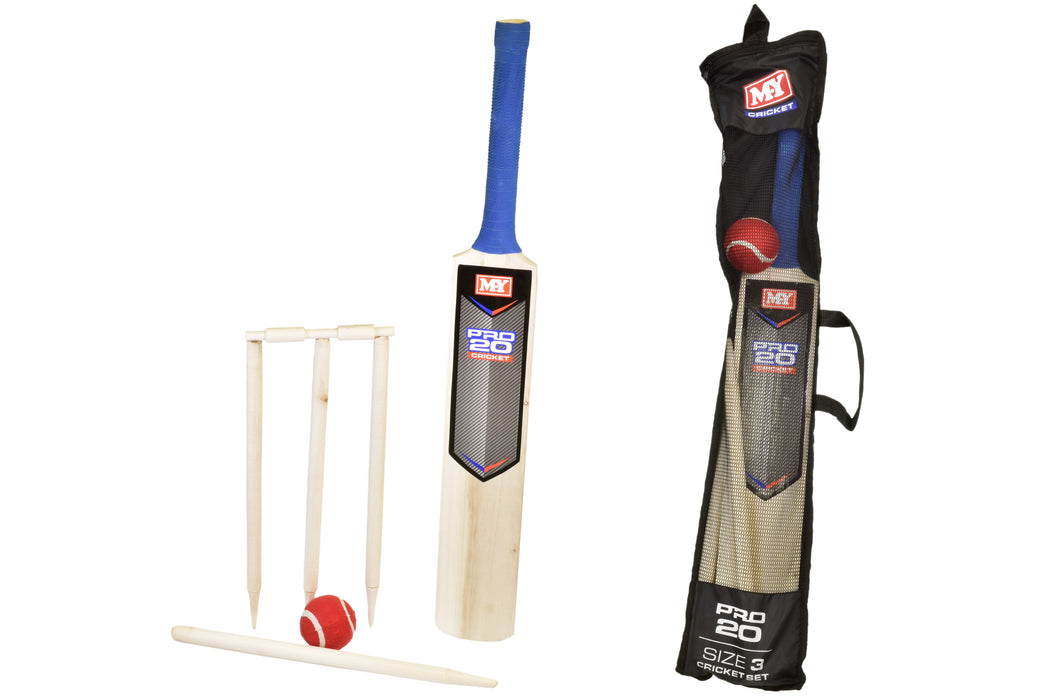 Premium Size 3 Cricket Set In Mesh Carry Bag by 'M.Y' - Complete Kit for Aspiring Cricketers