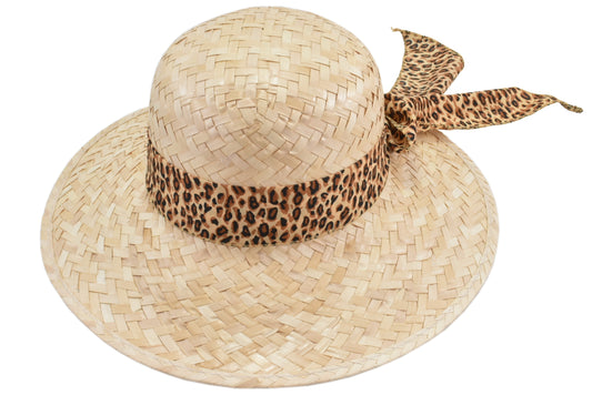 Ladies Straw Hat With Animal Band 57cm - Stylish Sun Protection for Women