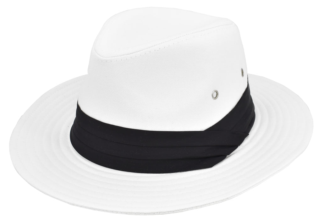 Canvas Cotton Panama Hat | Black Band | 58cm & 60cm