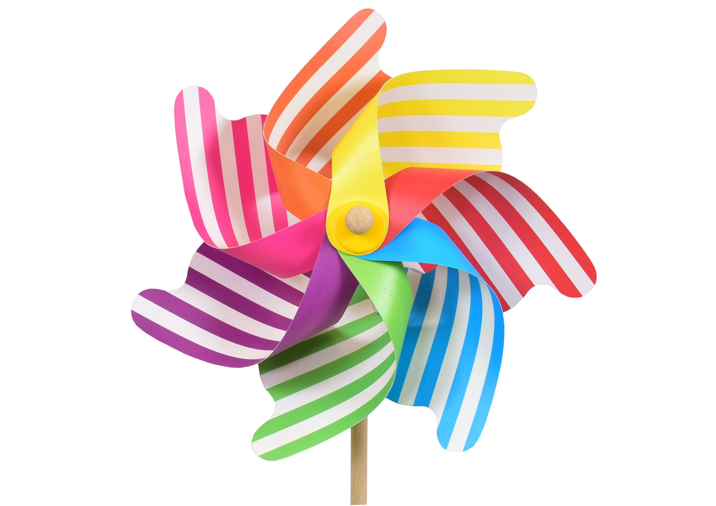 Ajoutez une touche de fantaisie à votre jardin avec nos moulins à vent rayés colorés de 31 cm - Assemblés