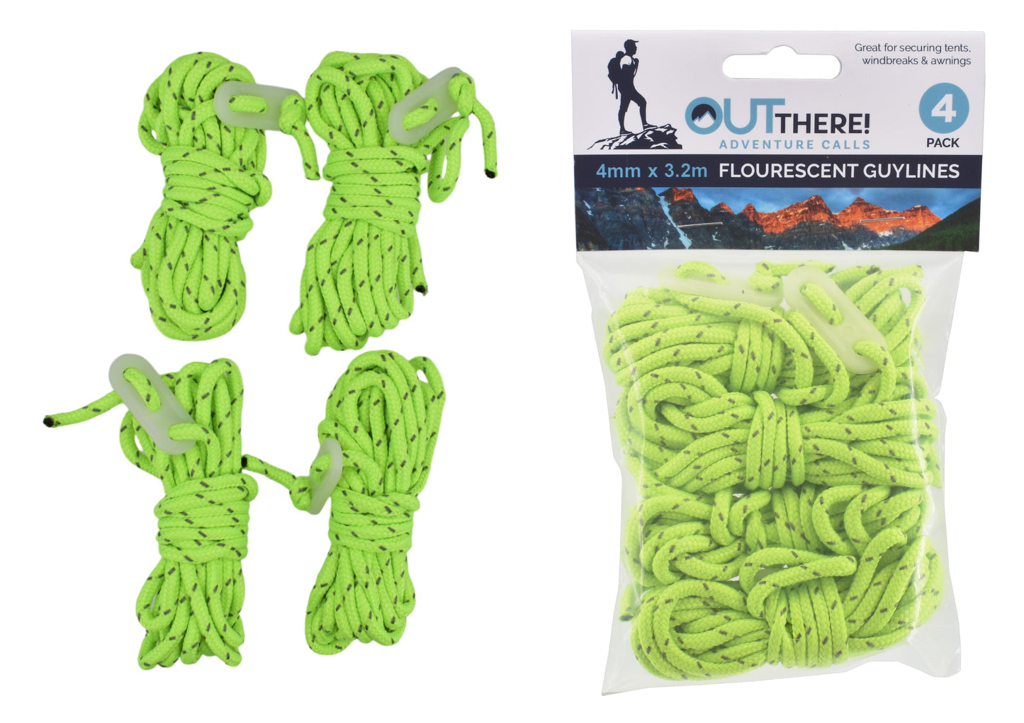 les meilleures haubans vert fluorescent (4 pièces) pour une visibilité optimale en camping