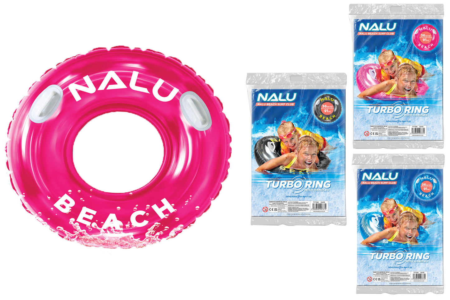 36" Inflatable Turbotyre With Handles | Fun Pool Toy (3 Assorted Colors)