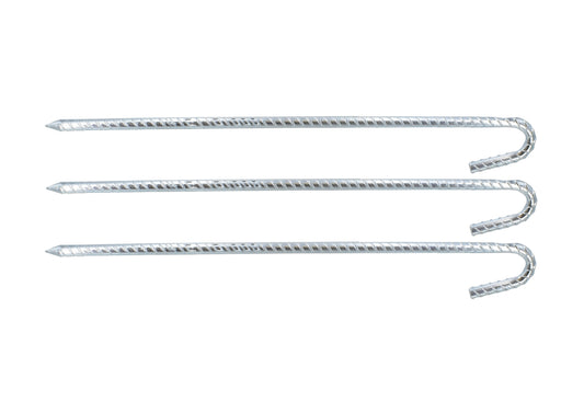 Premium J Shape Galvanised Steel Marquee Peg 38cm x 10mm - Secure Your Tent with Quality Steel Pegs