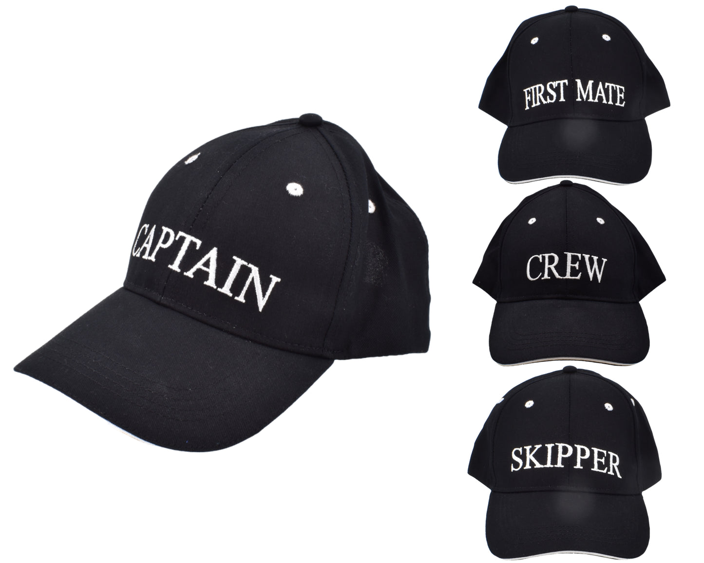 Casquette de baseball noire classique avec broderie « Captain »