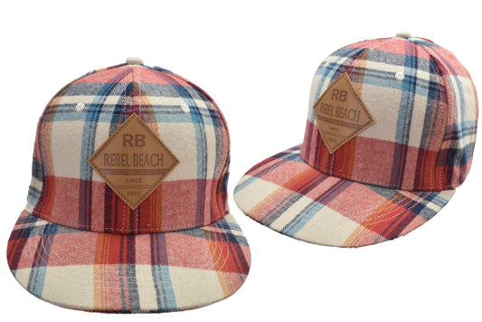 Cotton Flat Cap Check Design | Stylish Rebel Beach Headwear