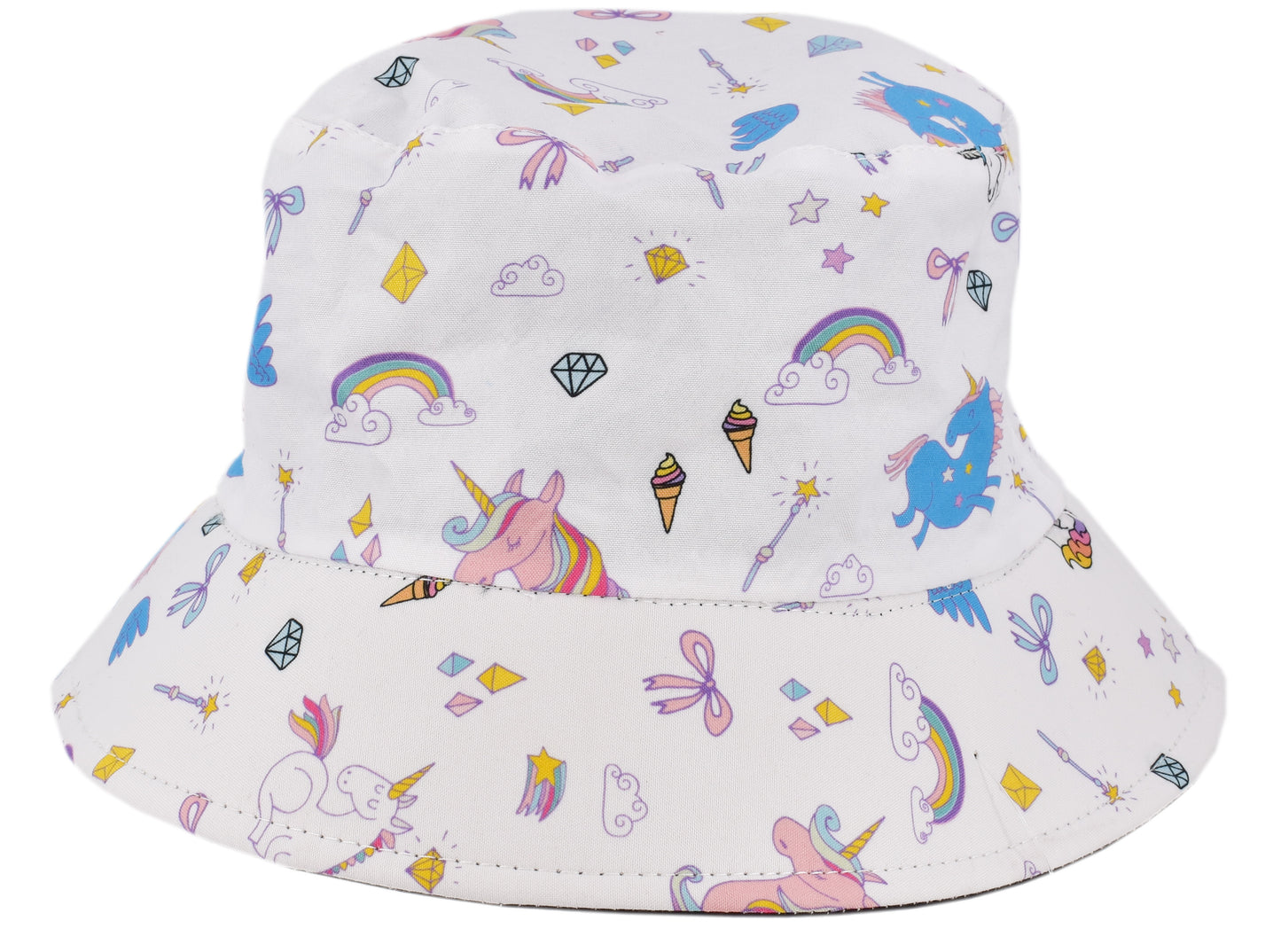 Adorable Bob Réversible Enfant Imprimé Licorne | Taille 54 cm
