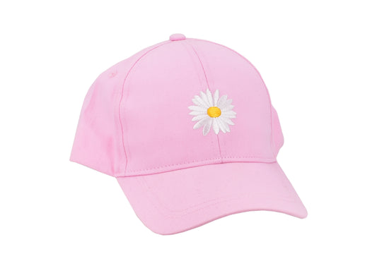 Casquette de Baseball Rose Élégante avec Broderie Fleurie | 57cm