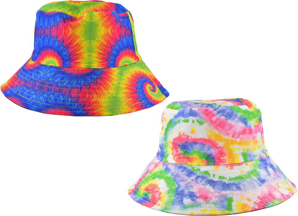 Trendy Adult Tie Dye Print Reversible Bucket Hat 58cm