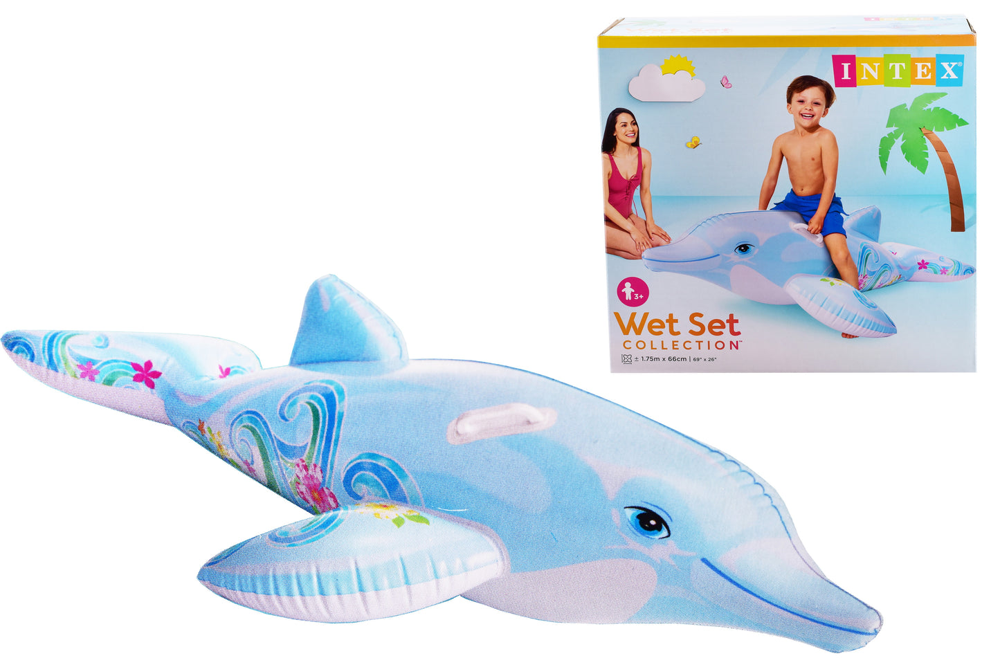 Gonflable Dauphin 175 x 66 cm | Bouée de piscine amusante et résistante pour enfants