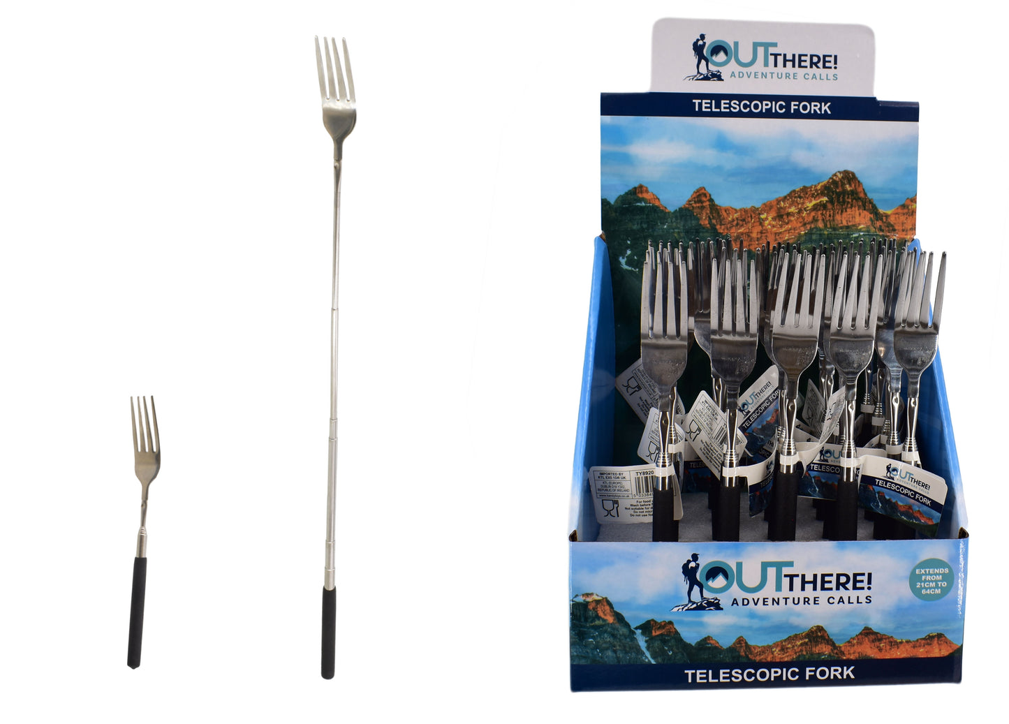 Fourchette télescopique premium en boîte de présentation : L'essentiel de la salle à manger extensible
