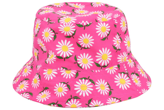 Ladies Daisy Print Bucket Hat 57cm: Stylish Headwear for Women