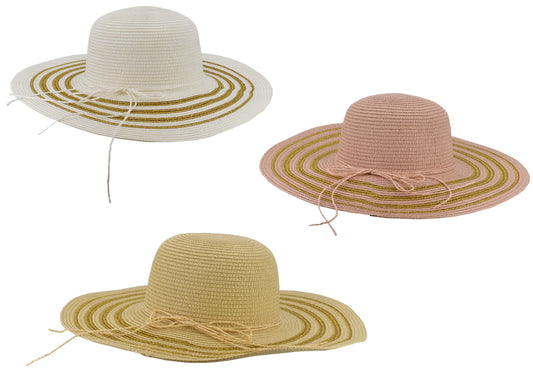 Chapeau élégant pour femme à large bord 57 cm - Découvrez 3 couleurs assorties