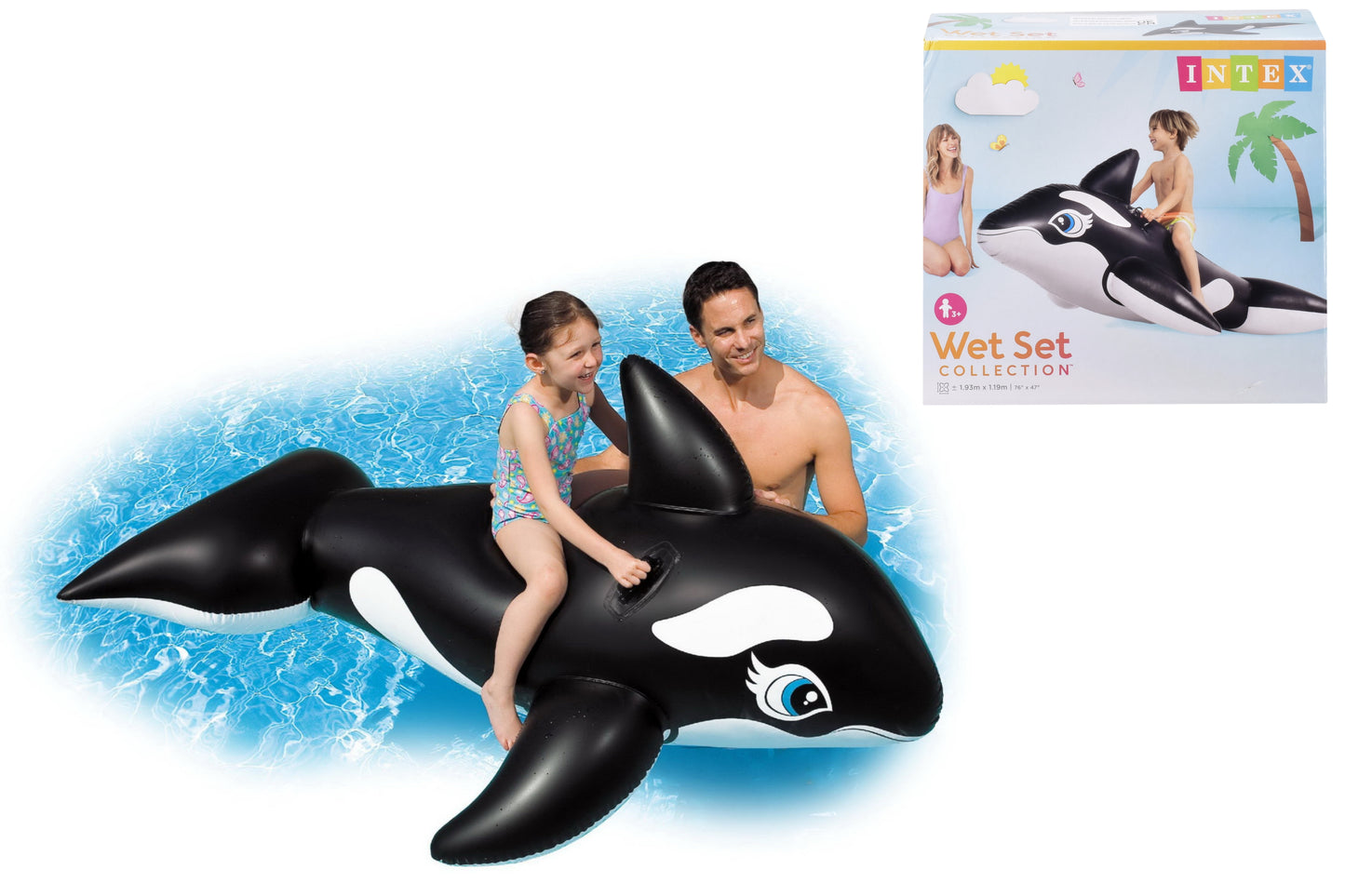 Amusez-vous dans la piscine avec la baleine gonflable de 193 x 119 cm !