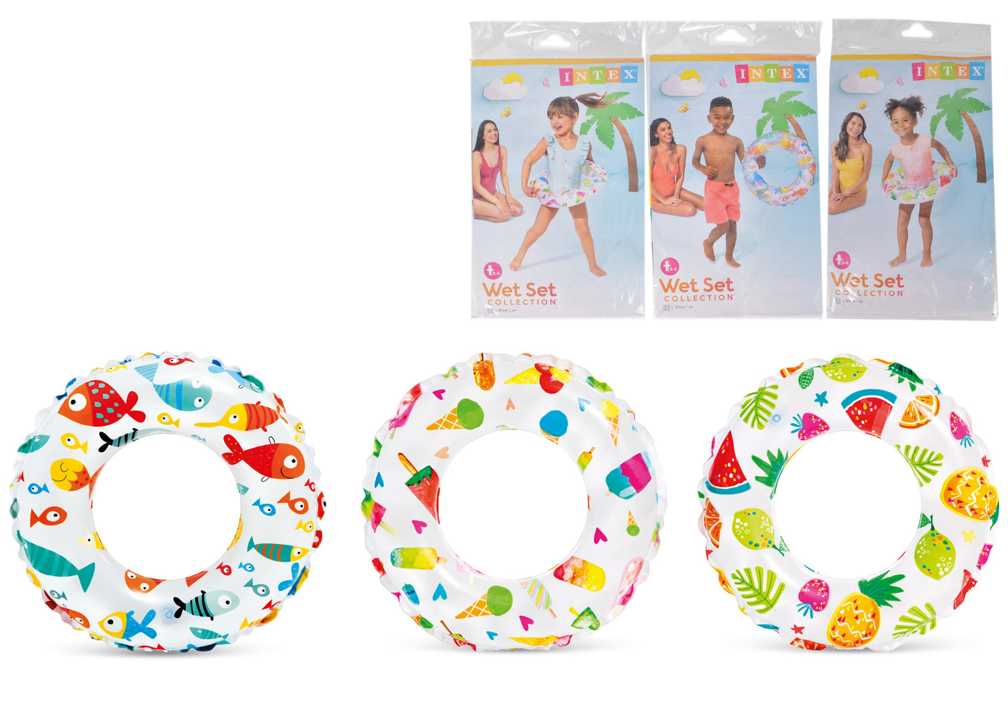 Amusement sous le soleil : Bouées de natation 51 cm aux imprimés vifs