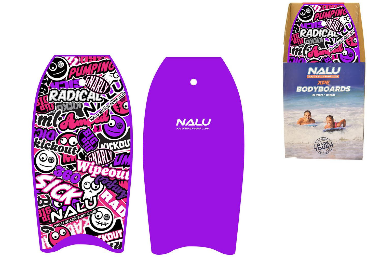 Bodyboard XPE Premium 41" en Présentoir - Violet