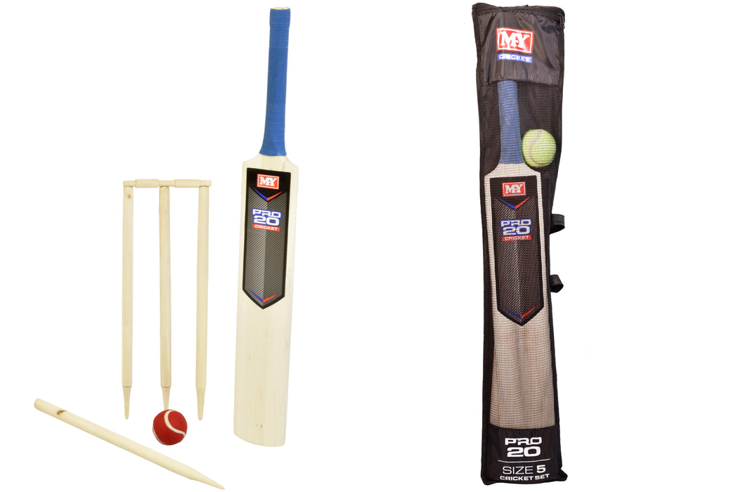Premium Size 5 Cricket Set in Mesh Carry Bag by 'M.Y' | Complete Kit for Junior Players